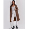 image:imageANRABESS Womens Cardigan Sweater 2026 Fall Outfits Knitted Lapel Long Coats CoatigansCoffee