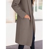 image:imageANRABESS Womens Cardigan Sweater 2026 Fall Outfits Knitted Lapel Long Coats CoatigansGray