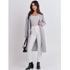 image:imageANRABESS Womens Cardigan Sweater 2026 Fall Outfits Knitted Lapel Long Coats CoatigansGrey Purple