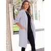image:imageANRABESS Womens Cardigan Sweater 2026 Fall Outfits Knitted Lapel Long Coats CoatigansGrey Purple