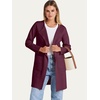 image:imageANRABESS Womens Cardigan Sweater Open Front Knit Long Coatigan Dressy Casual Jacket Coat 2026 Fall Outfits Classy ClothesWine Red