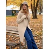 image:imageANRABESS Womens Long Cardigans Sweater 2026 Fall Dressy Casual Lapel Knit Warm Trench Coatigan Oversized Blazer Jacket CoatApricot
