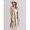 image:imageANRABESS Womens Long Cardigans Sweater 2026 Fall Dressy Casual Lapel Knit Warm Trench Coatigan Oversized Blazer Jacket CoatDark Apricot