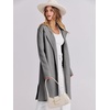 image:imageANRABESS Womens Long Cardigans Sweater 2026 Fall Dressy Casual Lapel Knit Warm Trench Coatigan Oversized Blazer Jacket CoatLight Grey