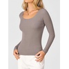 image:imageANRABESS Womens Ribbed Fitted Sweater Long Sleeve Shirts Scoop Neck Lightweight Casual Knit Slim Tops 2026 Fall OutfitsPurple Taupe