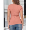 image:imageANRABESS Womens Short Sleeve Tops Built in Bra Slim Fitted Ribbed Knit Crewneck Shirts 2026 Casual Summer Basic Tee ClothesPeach Pink