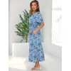 image:imageANRABESS Womens Summer Short Sleeve Maxi Dress 2026 Casual V Neck High Waist ALine Flowy Loose Tiered Boho Long DressesBlue Geometry