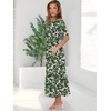 image:imageANRABESS Womens Summer Short Sleeve Maxi Dress 2026 Casual V Neck High Waist ALine Flowy Loose Tiered Boho Long DressesGreen Note