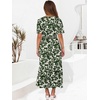 image:imageANRABESS Womens Summer Short Sleeve Maxi Dress 2026 Casual V Neck High Waist ALine Flowy Loose Tiered Boho Long DressesGreen Note