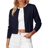 image:imageANRABAESS Womens Cropped Cardigan Sweater  Lightweight Soft KnitLong Sleeve Crew Neck Button DownDressy Cute Versatile OutfitsSpring FallBusiness Casual Work TravelNavy Blue