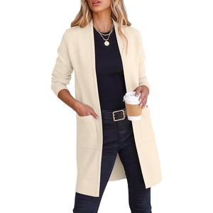 image:imageANRABESS Cardigan Sweater for Women Casual 2026 Fall Fashion Coat Long Sleeve Open Front Knit Coatigan OutwearBeige