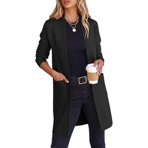 image:imageANRABESS Cardigan Sweater for Women Casual 2026 Fall Fashion Coat Long Sleeve Open Front Knit Coatigan OutwearBlack