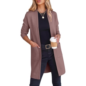 image:imageANRABESS Cardigan Sweater for Women Casual 2026 Fall Fashion Coat Long Sleeve Open Front Knit Coatigan OutwearNutmeg