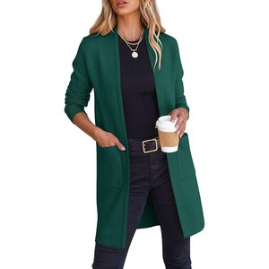 image:imageANRABESS Cardigan Sweater for Women Casual 2026 Fall Fashion Coat Long Sleeve Open Front Knit Coatigan OutwearOpal Green