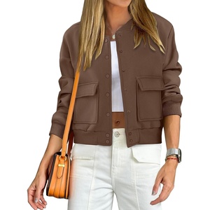 image:imageANRABESS Women Cropped Bomber Jacket 2026 Fashion Casual Trendy Varsity Y2k Jackets Fall OutfitsCoffee