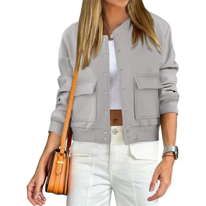 image:imageANRABESS Women Cropped Bomber Jacket 2026 Fashion Casual Trendy Varsity Y2k Jackets Fall OutfitsGrey