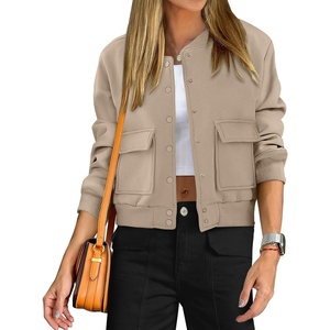 image:imageANRABESS Women Cropped Bomber Jacket 2026 Fashion Casual Trendy Varsity Y2k Jackets Fall OutfitsKhaki