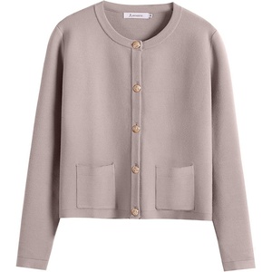image:imageANRABESS Women Striped Cardigan Sweaters Button Down Cropped Knit Lady Jackets Coat 2026 Fall Outfits Trendy ClothesGray