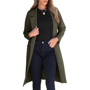 image:imageANRABESS Womens Cardigan Sweater 2026 Fall Outfits Knitted Lapel Long Coats CoatigansArmy Green