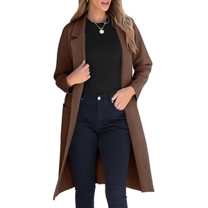 image:imageANRABESS Womens Cardigan Sweater 2026 Fall Outfits Knitted Lapel Long Coats CoatigansCoffee