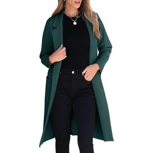 image:imageANRABESS Womens Cardigan Sweater 2026 Fall Outfits Knitted Lapel Long Coats CoatigansGreen