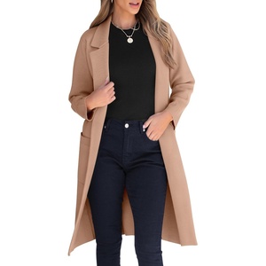 image:imageANRABESS Womens Cardigan Sweater 2026 Fall Outfits Knitted Lapel Long Coats CoatigansKhaki
