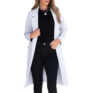 image:imageANRABESS Womens Cardigan Sweater 2026 Fall Outfits Knitted Lapel Long Coats CoatigansLight Blue