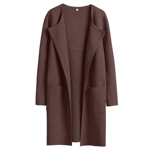 image:imageANRABESS Womens Cardigan Sweater Open Front Knit Long Coatigan Dressy Casual Jacket Coat 2026 Fall Outfits Classy ClothesBrown
