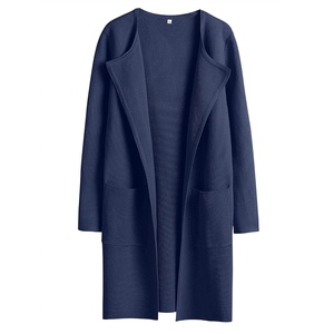 image:imageANRABESS Womens Cardigan Sweater Open Front Knit Long Coatigan Dressy Casual Jacket Coat 2026 Fall Outfits Classy ClothesNavy Blue
