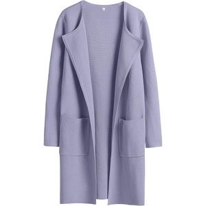 image:imageANRABESS Womens Cardigan Sweater Open Front Knit Long Coatigan Dressy Casual Jacket Coat 2026 Fall Outfits Classy ClothesPurple Gray