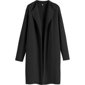 image:imageANRABESS Womens Long Cardigans Sweater 2026 Fall Dressy Casual Lapel Knit Warm Trench Coatigan Oversized Blazer Jacket CoatBlack