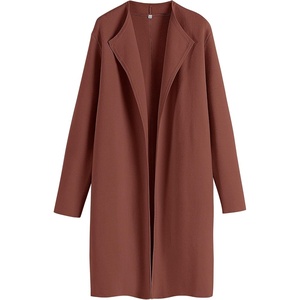 image:imageANRABESS Womens Long Cardigans Sweater 2026 Fall Dressy Casual Lapel Knit Warm Trench Coatigan Oversized Blazer Jacket CoatCoffee