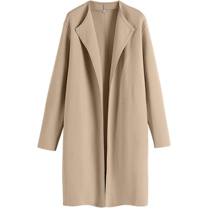 image:imageANRABESS Womens Long Cardigans Sweater 2026 Fall Dressy Casual Lapel Knit Warm Trench Coatigan Oversized Blazer Jacket CoatKhaki