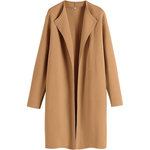 image:imageANRABESS Womens Long Cardigans Sweater 2026 Fall Dressy Casual Lapel Knit Warm Trench Coatigan Oversized Blazer Jacket CoatLight Brown