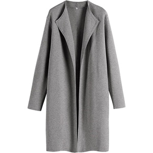 image:imageANRABESS Womens Long Cardigans Sweater 2026 Fall Dressy Casual Lapel Knit Warm Trench Coatigan Oversized Blazer Jacket CoatLight Grey