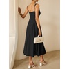 image:imageANRABESS Cocktail Dresses for Women Square Neck A Line Sleeveless Flowy Elegant Formal Wedding Guest Party Maxi Summer DressBlack