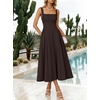 image:imageANRABESS Cocktail Dresses for Women Square Neck A Line Sleeveless Flowy Elegant Formal Wedding Guest Party Maxi Summer DressChocolate