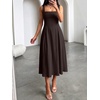 image:imageANRABESS Cocktail Dresses for Women Square Neck A Line Sleeveless Flowy Elegant Formal Wedding Guest Party Maxi Summer DressChocolate