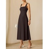 image:imageANRABESS Cocktail Dresses for Women Square Neck A Line Sleeveless Flowy Elegant Formal Wedding Guest Party Maxi Summer DressChocolate