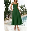 image:imageANRABESS Cocktail Dresses for Women Square Neck A Line Sleeveless Flowy Elegant Formal Wedding Guest Party Maxi Summer DressDeep Green