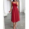 image:imageANRABESS Cocktail Dresses for Women Square Neck A Line Sleeveless Flowy Elegant Formal Wedding Guest Party Maxi Summer DressRed