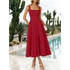 image:imageANRABESS Cocktail Dresses for Women Square Neck A Line Sleeveless Flowy Elegant Formal Wedding Guest Party Maxi Summer DressRed