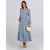 image:imageANRABESS Long Sleeve Midi Dresses for Women Casual 2026 Spring Crewneck A Line Tiered Flowy Loose Trendy Dresses with PocketsFloral Blue