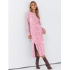 image:imageANRABESS Long Sleeve Midi Dresses for Women Fall Fashion Casual Vacation Crewneck Loose Split Striped Long Tshirts DressFloral Pink White