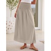 image:imageANRABESS Maxi Skirt for Women Floral High Waisted Elastic Flowy 2026 Summer Boho Long Skirts Beach Cover Up Vacation SundressLight Khaki