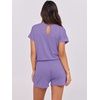 image:imageANRABESS Rompers for Women Summer 2026 Casual Dressy One Piece Tshirt Short Pants Jumpsuit Beach Vacation Outfit Clothes04 Purple