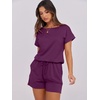 image:imageANRABESS Rompers for Women Summer 2026 Casual Dressy One Piece Tshirt Short Pants Jumpsuit Beach Vacation Outfit ClothesPurple