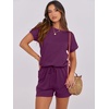 image:imageANRABESS Rompers for Women Summer 2026 Casual Dressy One Piece Tshirt Short Pants Jumpsuit Beach Vacation Outfit ClothesPurple