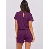 image:imageANRABESS Rompers for Women Summer 2026 Casual Dressy One Piece Tshirt Short Pants Jumpsuit Beach Vacation Outfit ClothesPurple