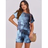 image:imageANRABESS Rompers for Women Summer 2026 Casual Dressy One Piece Tshirt Short Pants Jumpsuit Beach Vacation Outfit ClothesTie Dye Space